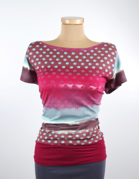 Dámské tričko - batik tunika halenka elegantní triko top tričko delší 