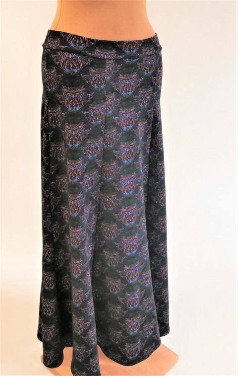 originální dlouhá sukně, vzor dílová sukně rozšířená sukně dlouhá dámská sukně 
