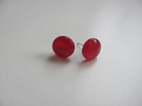 Náušnice - červené pecky šperk náušnice pecky bižuterie 