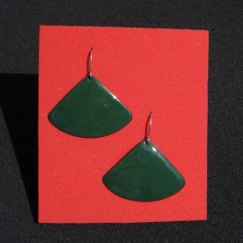 Zelené trojúhelníčky náušnice jednoduché zelené trojúhelníky geometrické 