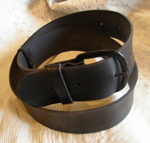 Pásek kožený černý, 92-109 cm 