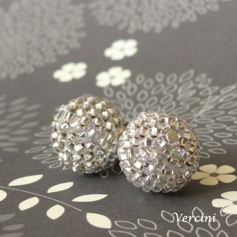Šité kuličky - stříbrné korálky kuličky jednoduché elegantní šité rokajl beadweaving beads do města do kanceláře městské bead na kafíčko 