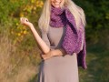 Fialovo-fialová pletená šála