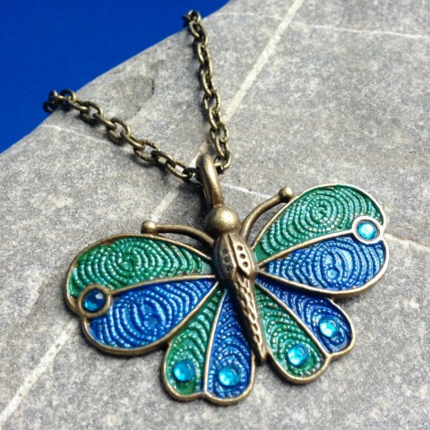 Blankytňáček - motýlkový přívěsek modrý motýl motýlek 