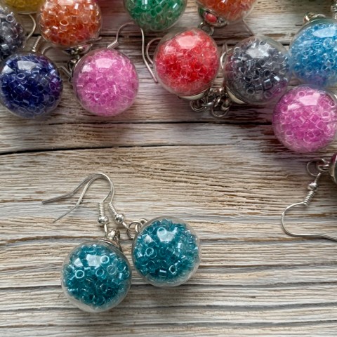 Tyrkysové bublinky - náušnice náušnice koule barevné veselé hravé kulička baňky bublinky colours bubliny cukrlátka 