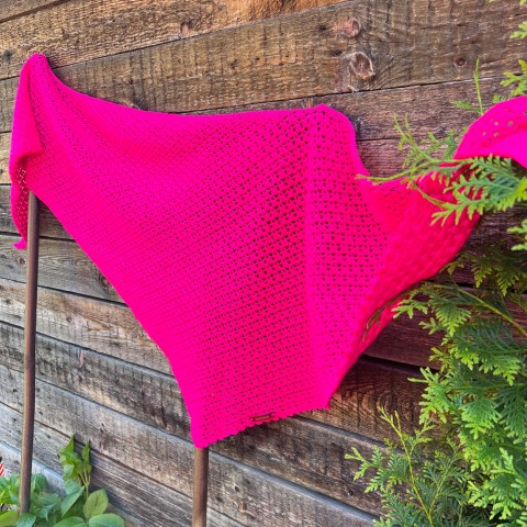 Růžové zachumlání - háčkovaný pléd růžová háčkování šátek pléd magenta 