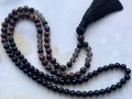 Japa Mala - černý onyx a tygří oko