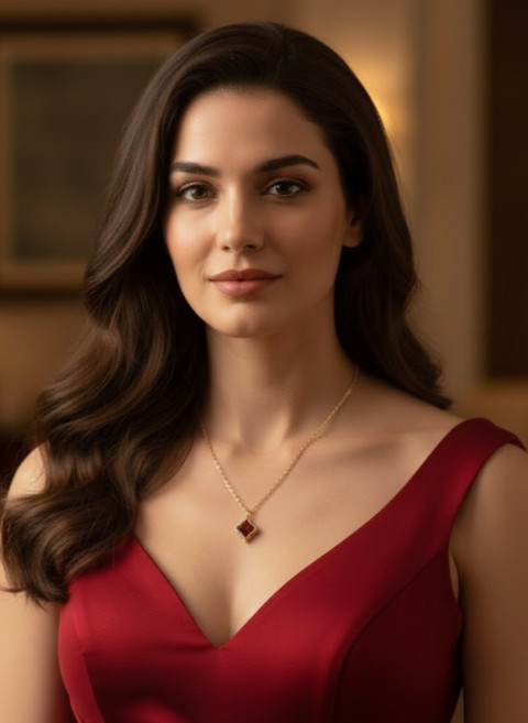 Řetízek se čtyřlístkem - S.Steel přívěsek sklo nerez rubínová čtyřlístek pozlacené steel 