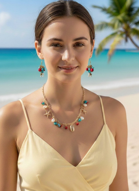 Poklady moře - náušnice moře zlatá perly zlato poklady howlit tyrkenit 