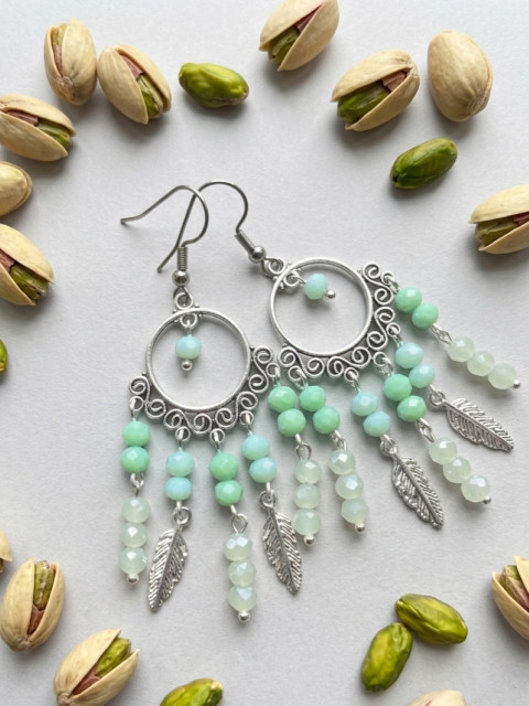 Pistáciový orient - náušnice orient mentol pistácie 