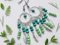 Zelený orient - náušnice