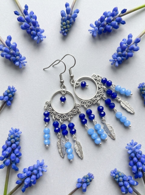 Modrý orient - náušnice náušnice modrá svěží orient modřinec 