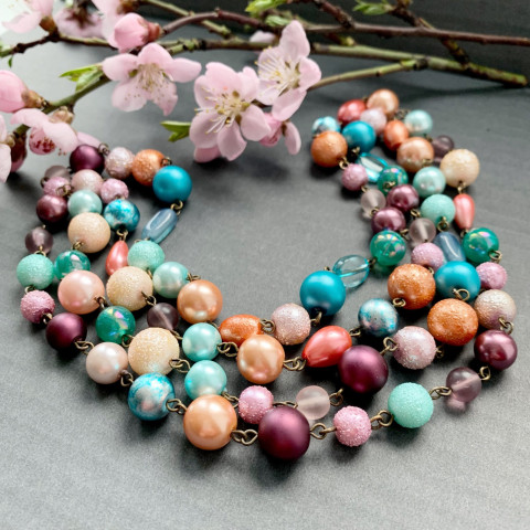 Barevné korále luxusní perly korále sváteční 