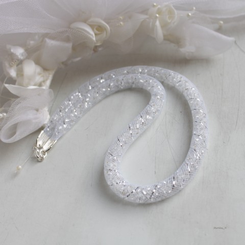 Crystal Snake, náhrdelník náhrdelník korálky svatba stříbrná dutinka svatební crystal matná 