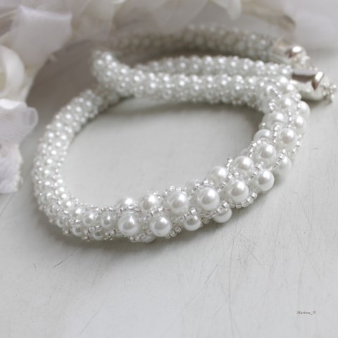 V krajkoví...náhrdelník náhrdelník bílá svatba stříbrná perličky svatební 