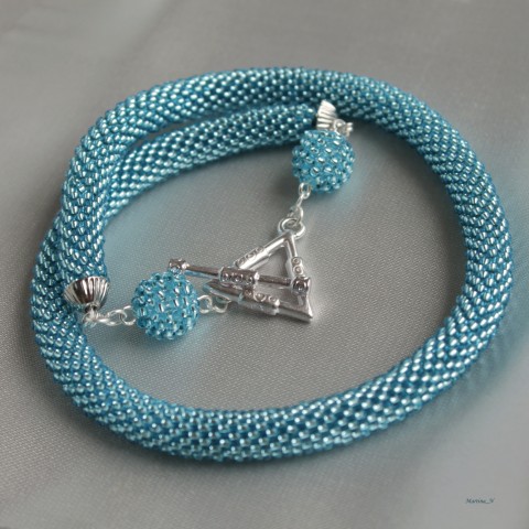 Aquamarine...náhrdelník náhrdelník korálky modrá háčkovaný obloha akvamarín aquamarine 