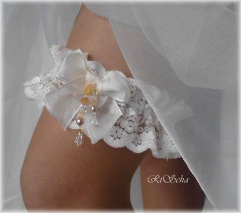 SVATEBNÍ PODVAZEK champagne dárek bílý satén svatební dárkový nevěsta wedding podvazky hochzeit podvazek - svatba svatební šaty 