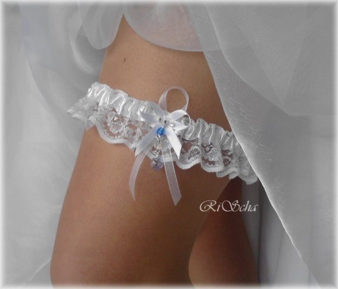 PODVAZEK Swarovski stříbrný dárek bílá svatba bílý svatební dárkový nevěsta wedding podvazek hochzeit svatební šaty 
