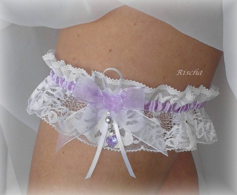 PODVAZEK Swarovski  Violet 3 dárek bílá svatba sexy bílý satén svatební dárkový nevěsta wedding podvazek podvazky hochzeit 