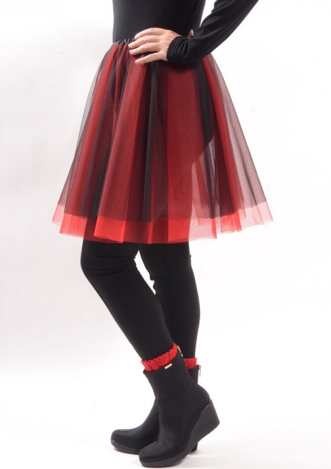 OBOUSTRANNÁ TYLOVÁ SUKNĚ - kolová tanec červená sukýnka kolová holčičí dívčí černá sukně svatba focení extravagantní tyl tylová sexy legíny baletní taneční balet tutu baletka 