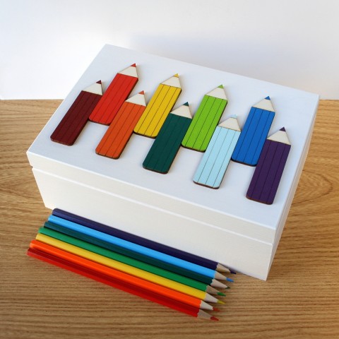 Krabice na pastelky dárek krabička dětské dětská tužky tužkovník pro děti pastelky na pastelky pastelkovní 
