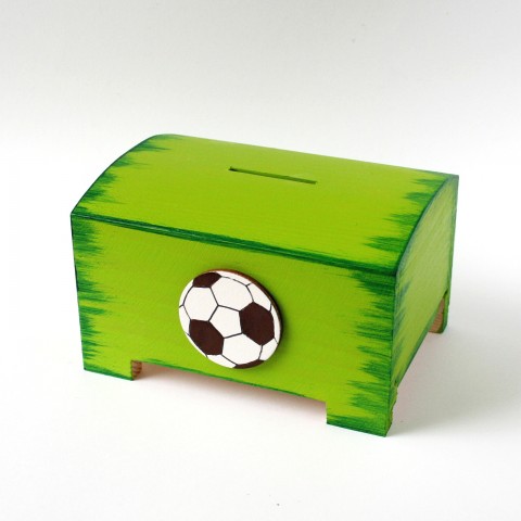 Pokladnička fotbalová dárek dětské dětská pokladnička kasička fotbal míč kopačák pro děti pro kluky na penízky kopaná pro kluka fotbalová s fotbalem s míčem 