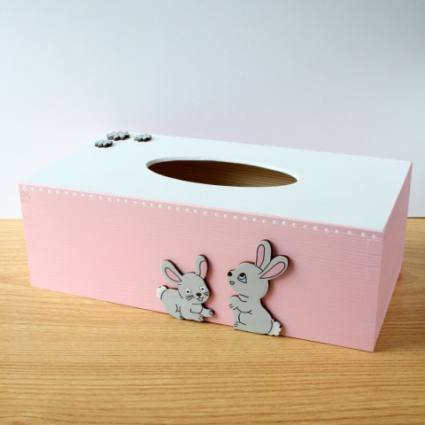 Krabička na kapesníky s králíčky dárek krabička dětský králík králíček zajíc kapesníčky pro děti na kapesníky králíci králíčci zajíci kapesníková s králíčkem s králíkem s králíky s králíčky 