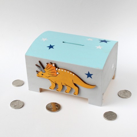 Pokladnička s dinosaurem dárek dětské dinosaurus dětská pokladnička kasička pro děti na penízky s dinosaurem 