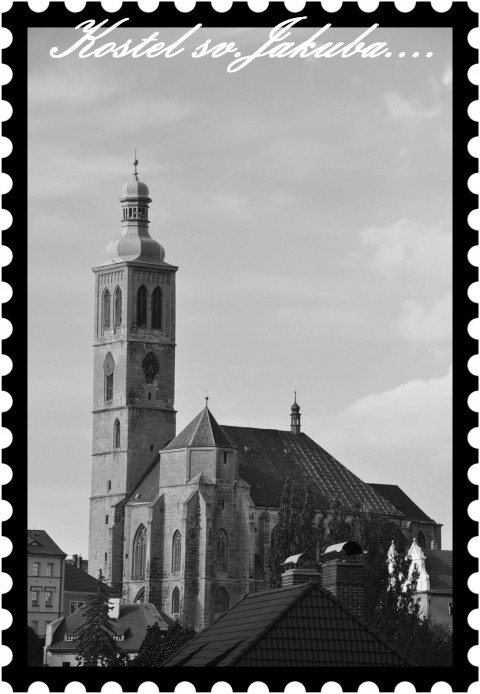 Kostel sv. Jakuba Kutná Hora fotografie architektura moderní umění gotika středověk černobilé 