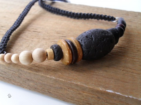 Lávový drhánek náhrdelník láva unisex lávový dřevěné korálky pro muže pro ženy drhaný kokosové korálky 