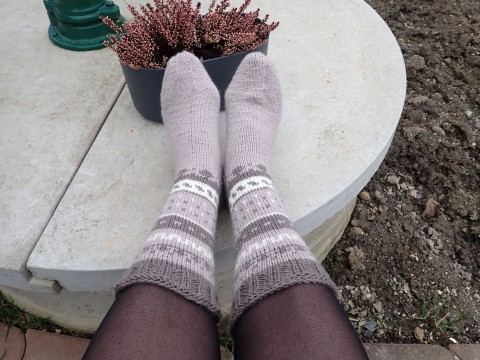 Vlněné ponožky s norským vzorem ponožky ručně pletené ponožky vlněné ponožky 