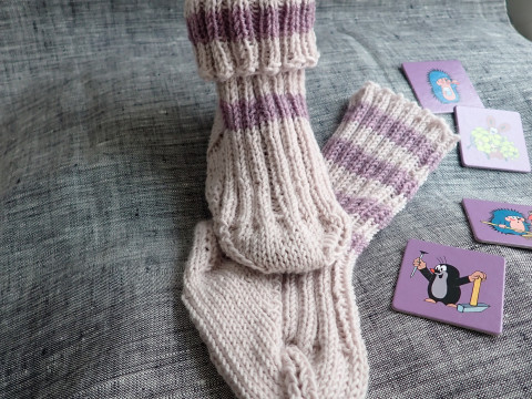 Dětské vysoké vlněné ponožky děti pletené ponožky teplé vlněné 