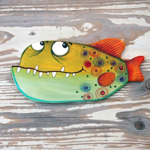 Ryba zubejda malované originální moře ryba zubatka 