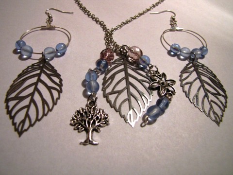 Set - Něha stromů... šperk náhrdelník šperky náušnice strom sada řetízek stromy bižuterie stříbrná komplet set 