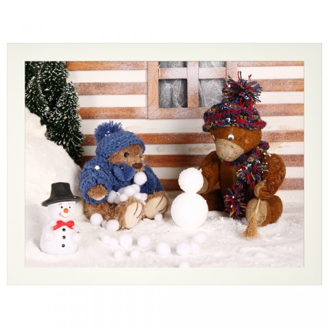 Medvídci - sněhulák do dekorace pro děti pokojíčku obrázky dětského vybavení dětských pokojíčků fotoobrázky fototapety 