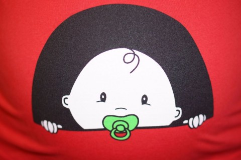 Tričko s mimem červená červené bavlna miminko mimino tričko trička vtipné 