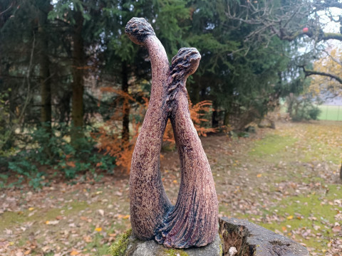 Dva - opři se! domov dárek keramika plastika interiér láska romantika svatba zahrada dva dvojice pár 