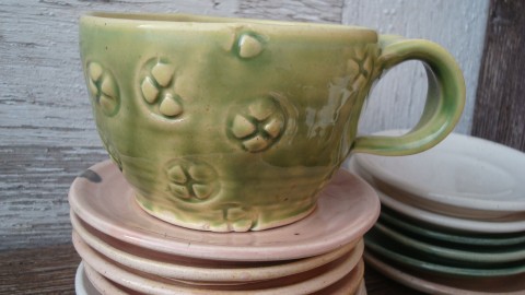 kolečka 0.5 keramika šálek čaj káva zelený k 