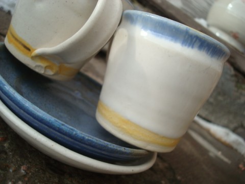 ...kafíčka andulky keramika kamenina čaj bílá kafíčko hravý strakatá espresso 