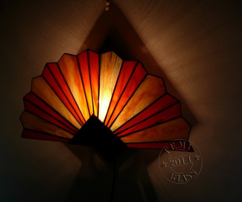 Lampa vějířová lampa tiffany vitráž vějíř 