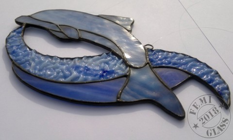 Delfín moře tiffany vlna vitráž delfín rozbouřené 