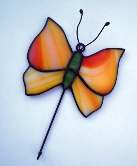 Věšáček s vitrážkou ve tvaru motýla motýl věšáček klíče aplikace háček 