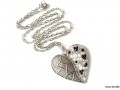 Řetízek - stříbrné srdce s kamínky