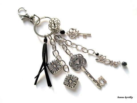 Přívěsek na kabelku - klíče 11. přívěsek stříbrný doplněk klíče klíčenka platina starostříbro modní na kabelku platinový 