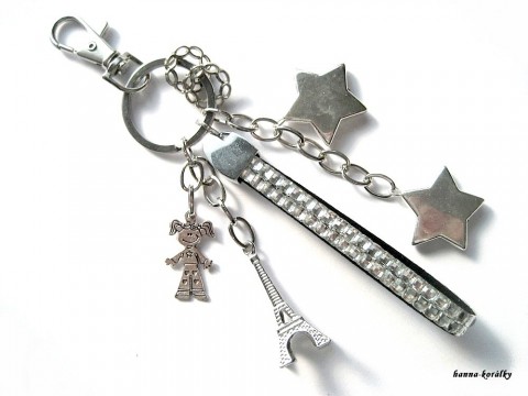 Přívěsek na kabelku - klíče 17. přívěsek stříbrný doplněk klíče klíčenka platina starostříbro modní na kabelku platinový 