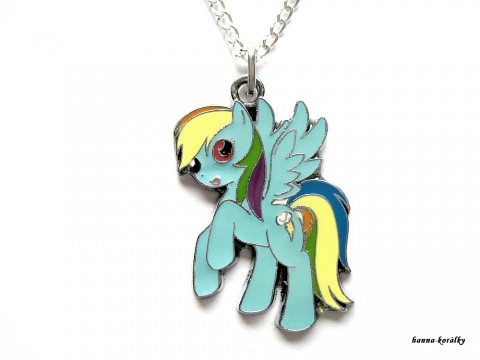 Řetízek - My little pony - modrý přívěsek stříbrný koník holčičí dětský řetízek bižuterní my little pony 