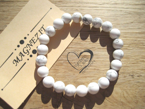 Náramek Magnezit 8mm náramek minerál minerální pro alergiky 