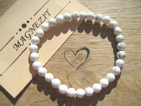 Náramek Magnezit 6mm náramek minerál minerální pro alergiky 