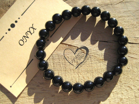Náramek Onyx 8mm náramek minerál minerální pro alergiky 