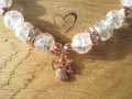 Náramek Křišťál andělíček rose gold